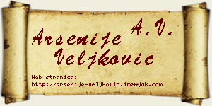 Arsenije Veljković vizit kartica